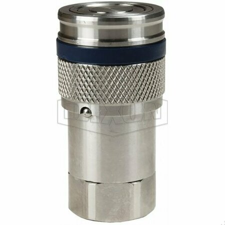 DIXON DQC HT Flushface Female Coupler, 1-11 Nominal, Female BSPP, 316 SSss Steel 8HTBF8-SS